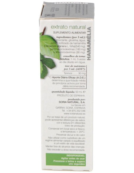 Ext. Hamamelis Xxi 50Ml. S/Al de Soria Natural