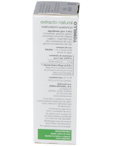 Ext. Tomillo Xxi 50Ml. S/Al de Soria Natural