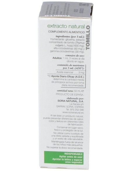 Ext. Tomillo Xxi 50Ml. S/Al de Soria Natural