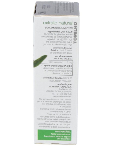 Ext. Tomillo Xxi 50Ml. S/Al de Soria Natural