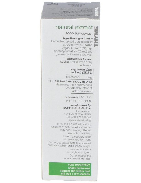 Ext. Tomillo Xxi 50Ml. S/Al de Soria Natural