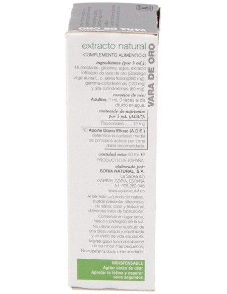 Ext. Vara De Oro Xxi 50Ml. S/Al de Soria Natural