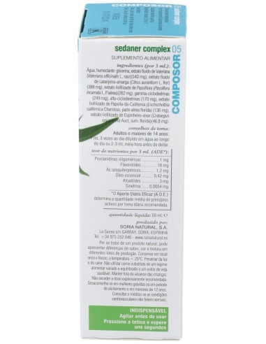 Composor 05 Sedaner Complex XXI 50ml - Soria Natural Oficial