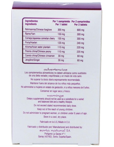 Chinasor 2 Shen Qi Wan 30 Comprimidos de Soria Natural