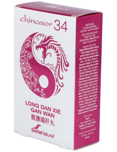 Chinasor 34 Long Dan Xie Gan Wan 30 Comprimidos de Soria Natural